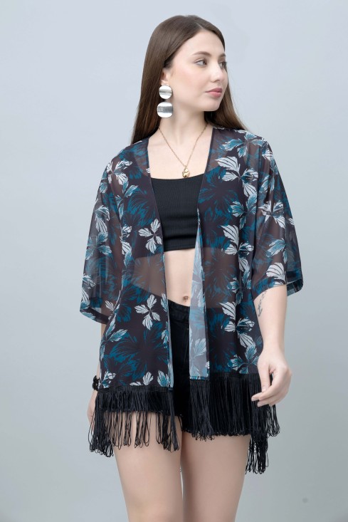 Floral Print Kimono