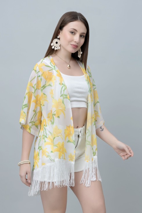 Floral Print Kimono