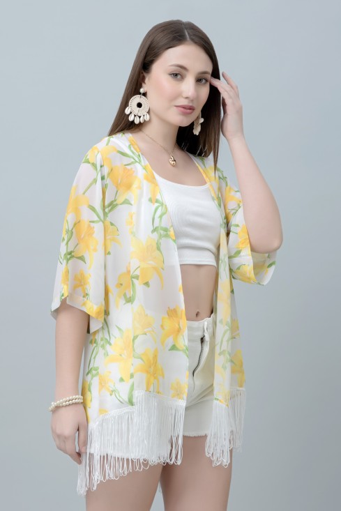 Floral Print Kimono