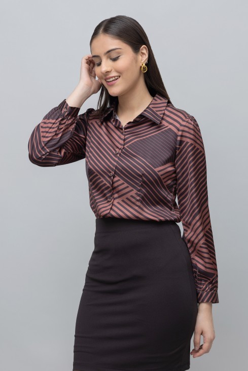 Striped Satin Shirt
