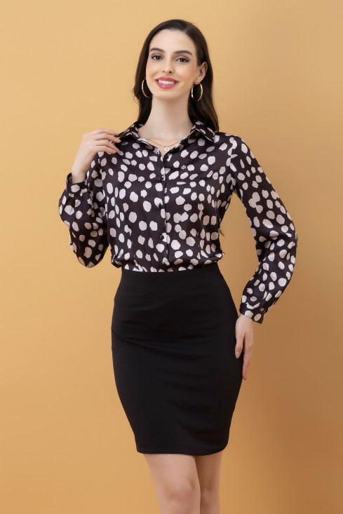 Polka Printed Classic Shirt