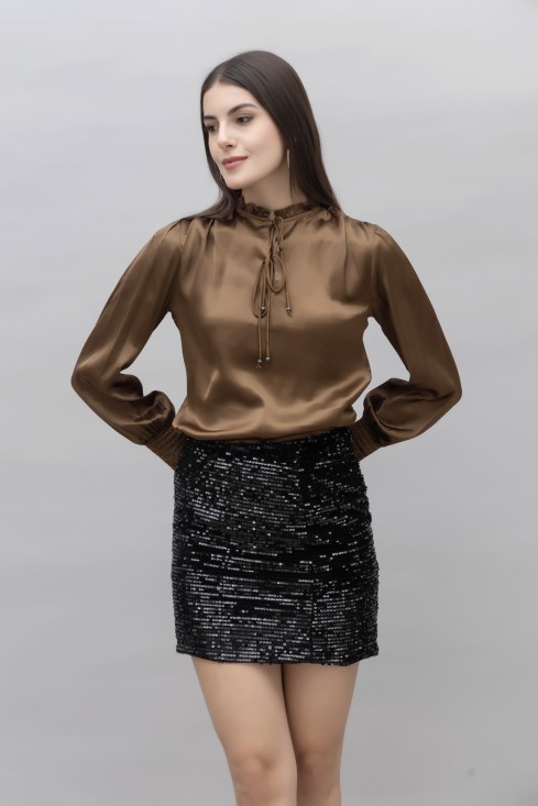 Smocking Satin Top