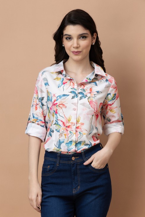 Floral Casual Linen Shirt