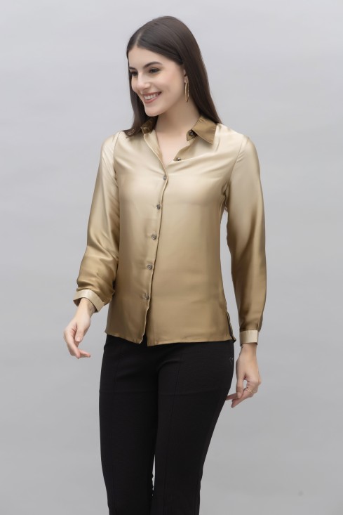 Ombre Casual Satin Shirt