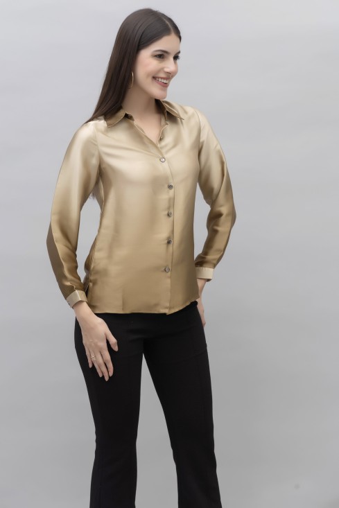 Ombre Casual Satin Shirt