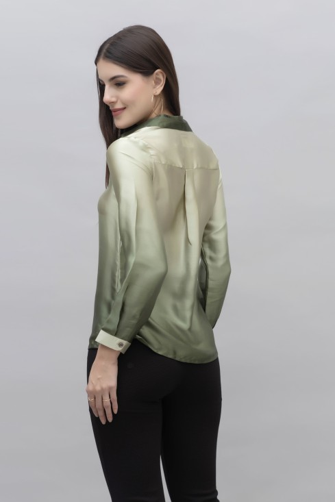 Ombre Casual Satin Shirt