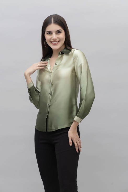 Ombre Casual Satin Shirt