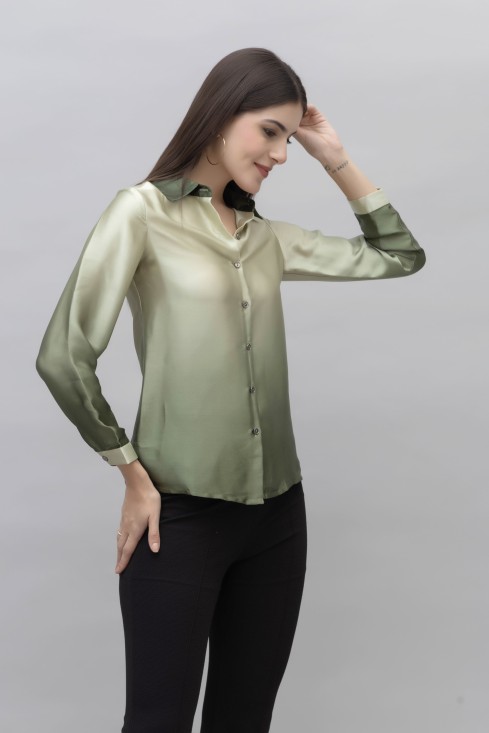 Ombre Casual Satin Shirt