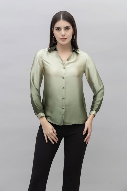 Ombre Casual Satin Shirt