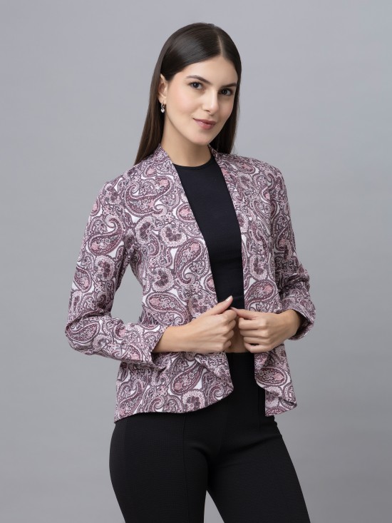 Paisley Printed Casual Front Open Shrug