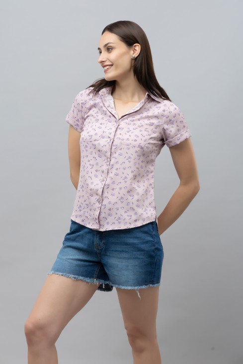 Casual Linen Half Sleeves Shirt