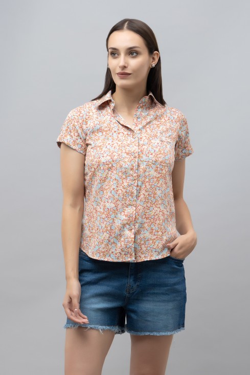 Casual Linen Half Sleeves Shirt