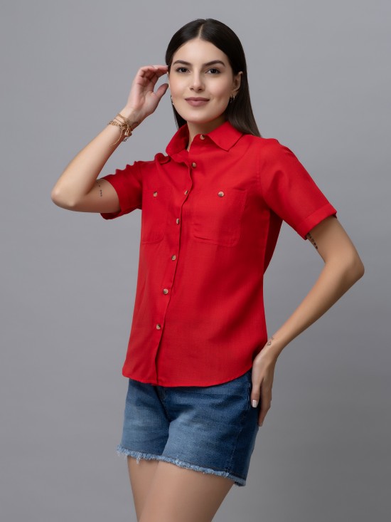 Casual Linen Half Sleeves Shirt