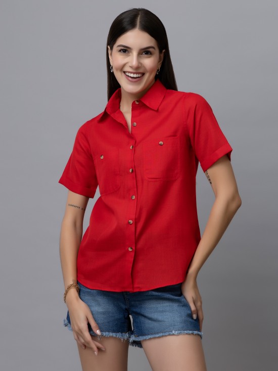 Casual Linen Half Sleeves Shirt