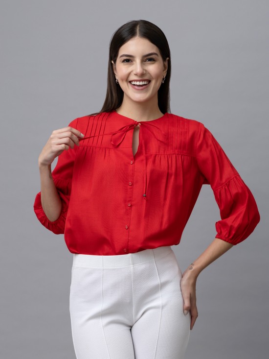 Casual Linen Pintuck Top