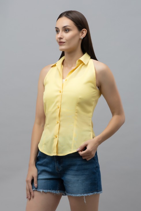 Sleeveless Linen Shirt