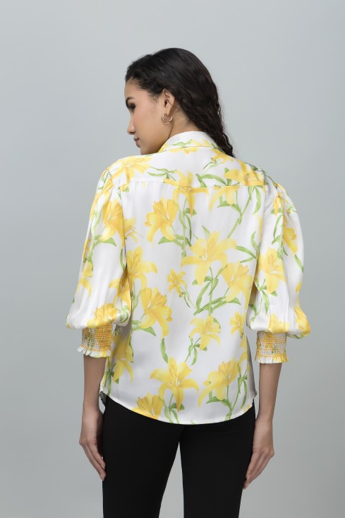 Floral Smocking Shirt