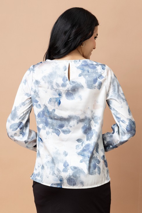 Floral Printed Cowl Neck Top