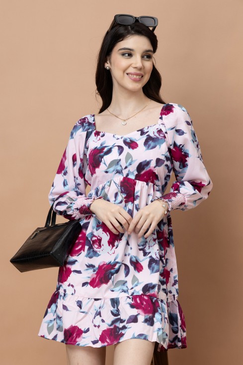Floral Printed Fit & Flare Dress