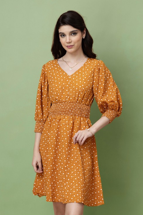 Smocked Waist Fit & Flare Dress