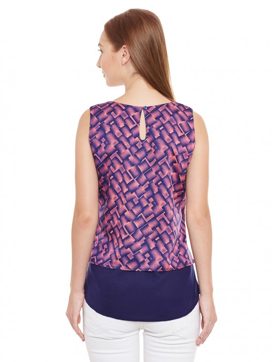 PURYS Pink & Navy layered Top