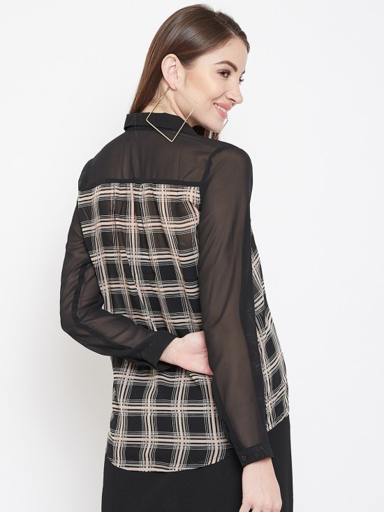 Checks printed yoke style shirt
