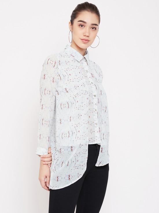 Printed attached shrug style shirt