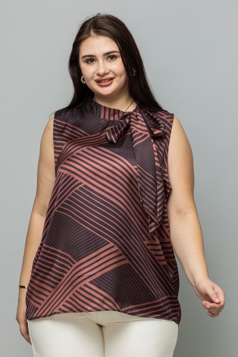 Striped Sleeveless Satin Top