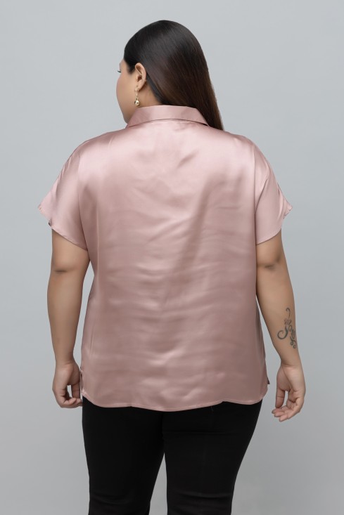 Soild Satin Shirt