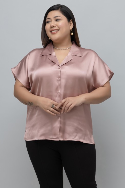 Soild Satin Shirt