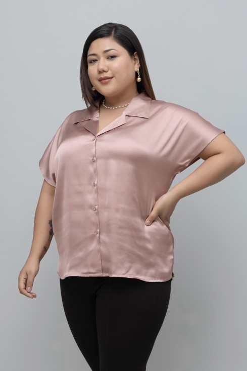 Soild Satin Shirt