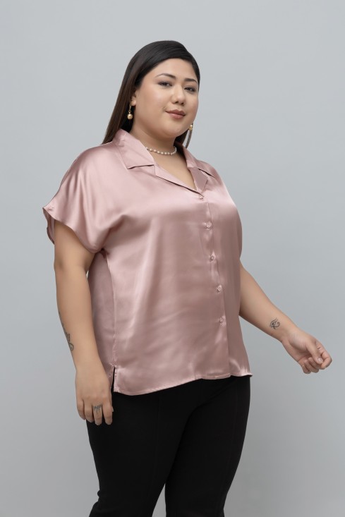 Soild Satin Shirt