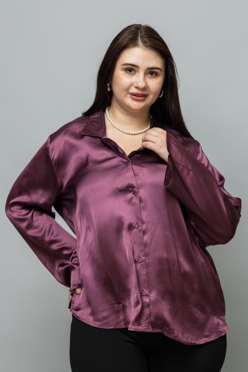Flared Sleeves Casual Satin Shirt