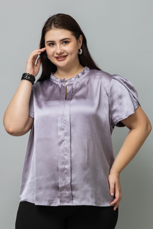 Tulip Sleeves Satin Top