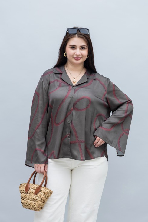 Slit Sleeves Satin Shirt