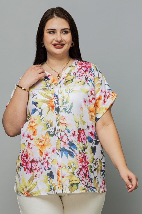 Front Open Band Collar Top