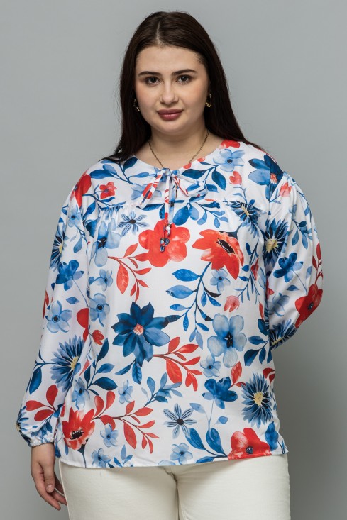 Tie-Up Neck Puff Sleeves Top