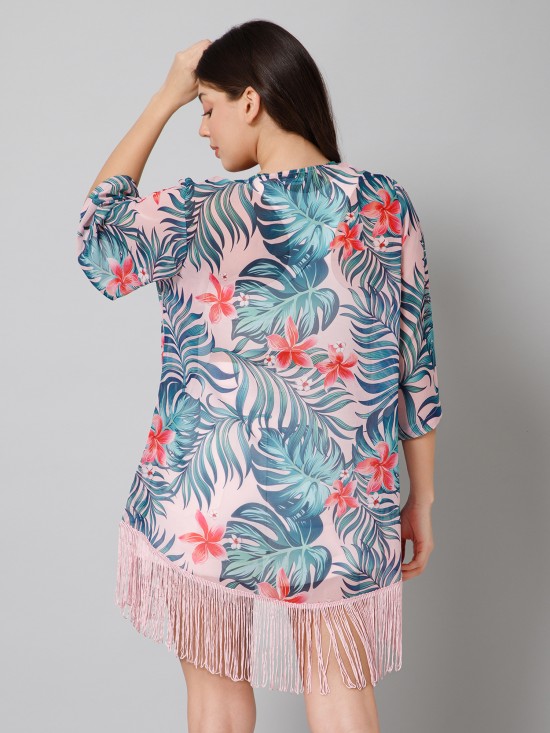 Tropical Print Kimono