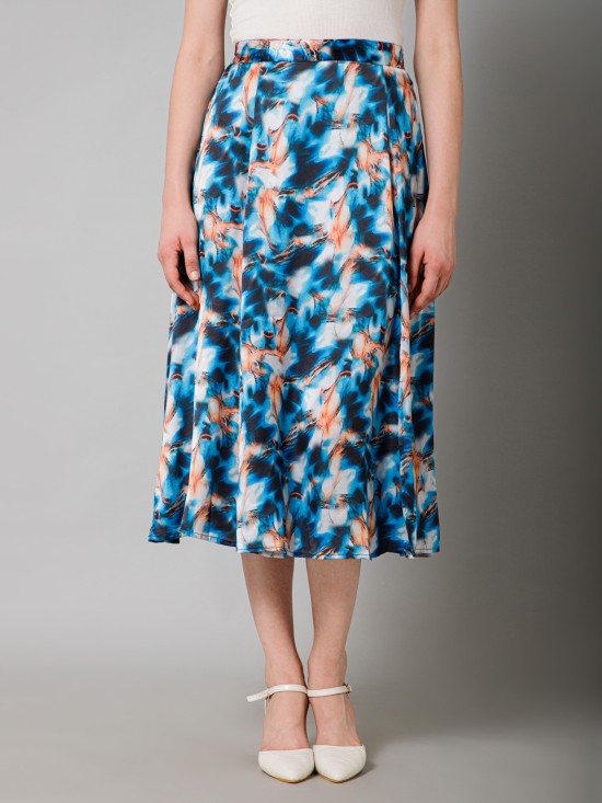 Flared Satin Skirt