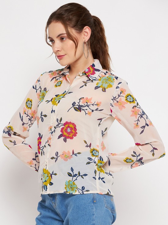 Floral printed regular shirt
