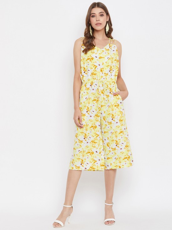 Floral Print Culotte Style Jumpsuit