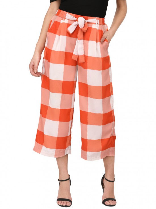 Checks printed culottes
